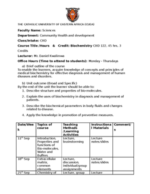 Lecture 1 - Introduction To Biochemistry Notes - OUTLINE 1 ...