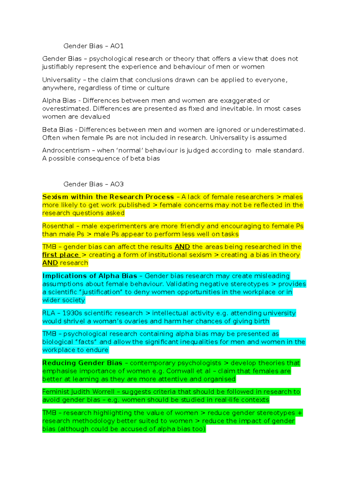 Gender Bias - Differences are presented as fixed and inevitable. In ...