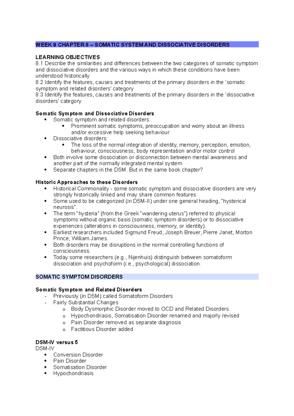 WEEK 9 Chapter 8 - Lecture notes 9 - WEEK 9 CHAPTER 8 – SOMATIC SYSTEM ...