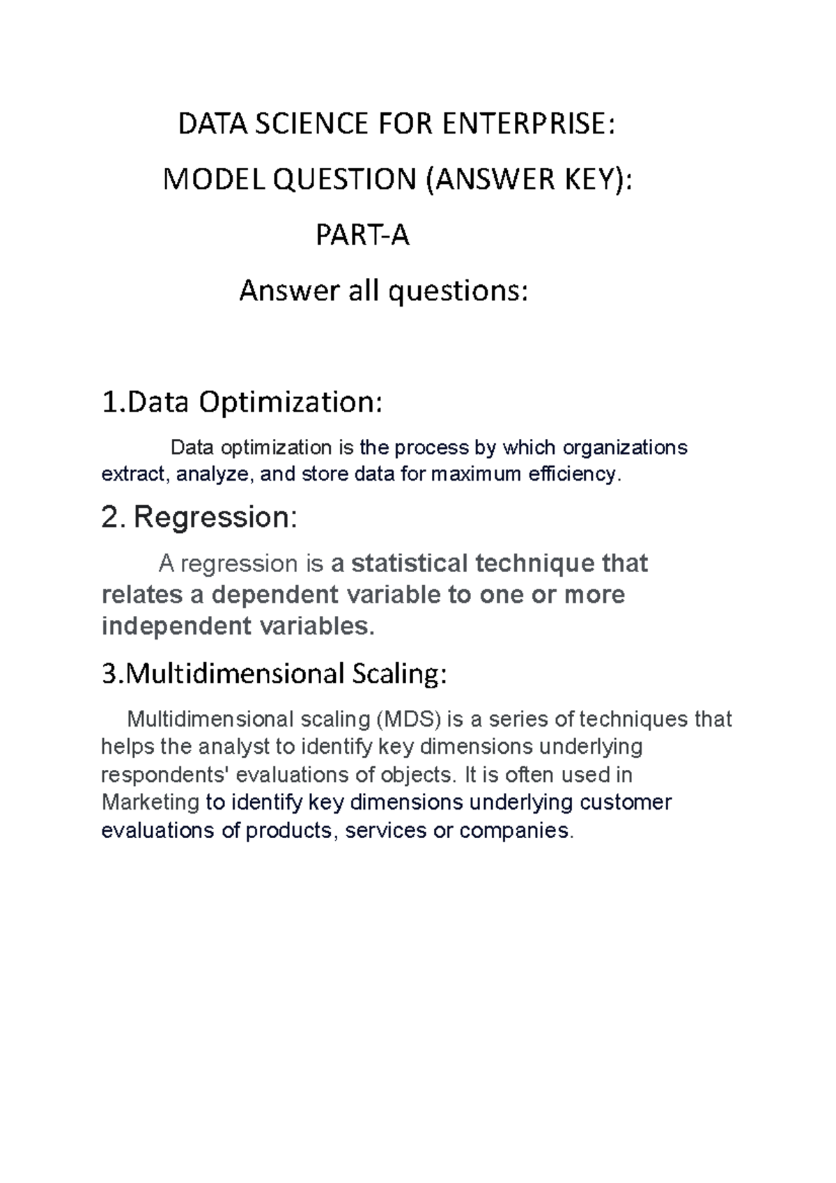 DATA Science FOR Enterprise - DATA SCIENCE FOR ENTERPRISE: MODEL ...
