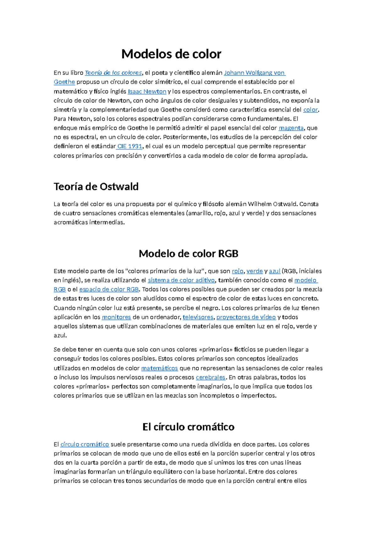 Resumen ( Teoria del Color ) - Modelos de color En su libro Teoría de ...