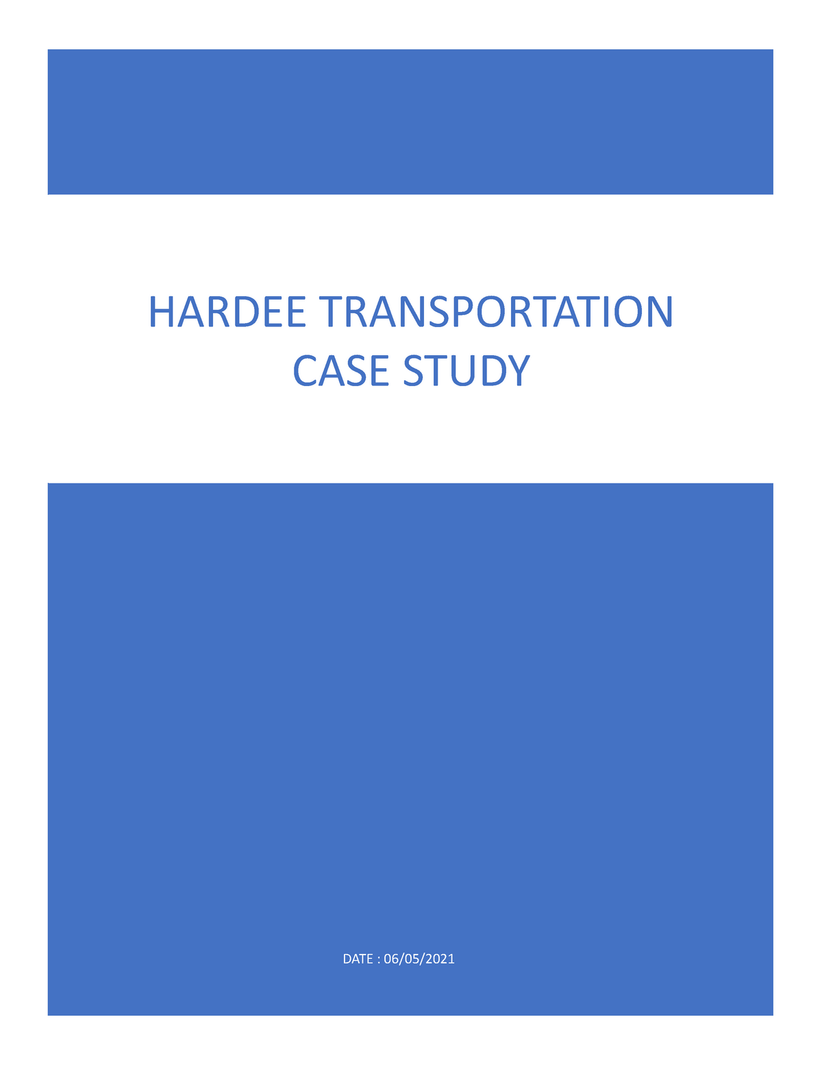 hardee transportation case study