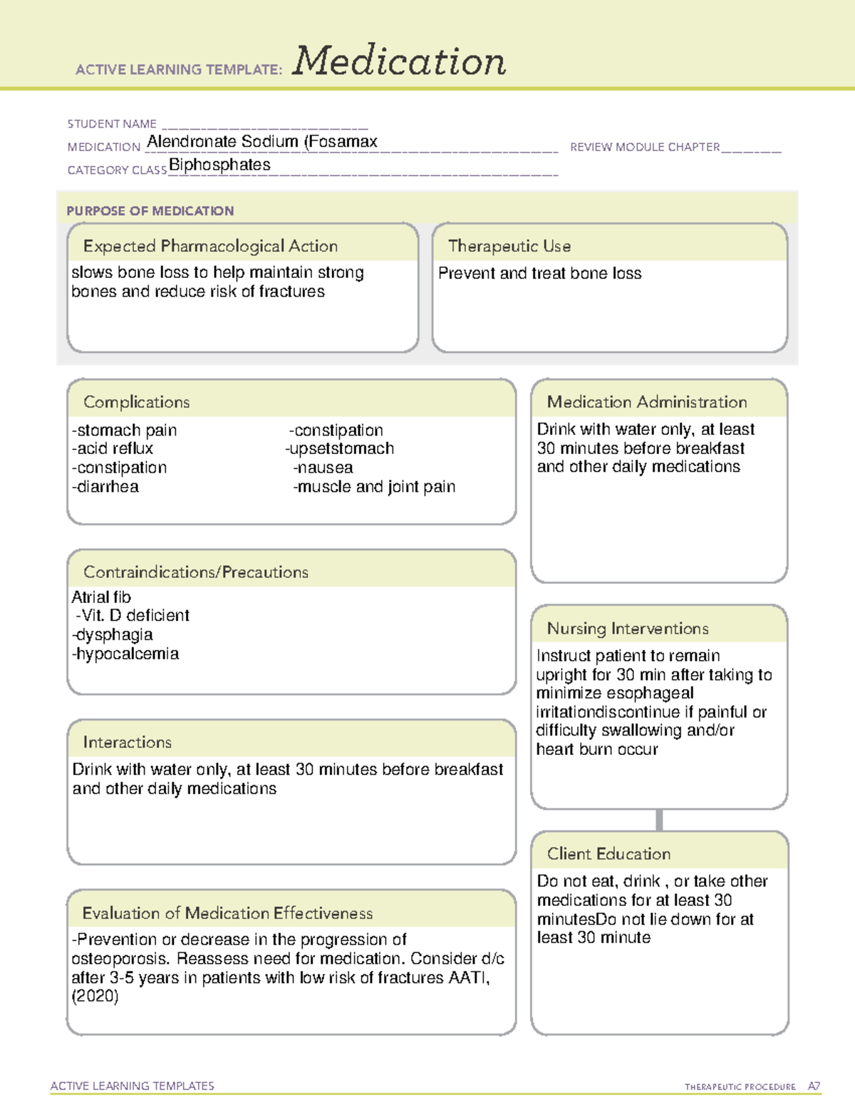 Alendronate - CMS - ACTIVE LEARNING TEMPLATES THERAPEUTIC PROCEDURE A ...