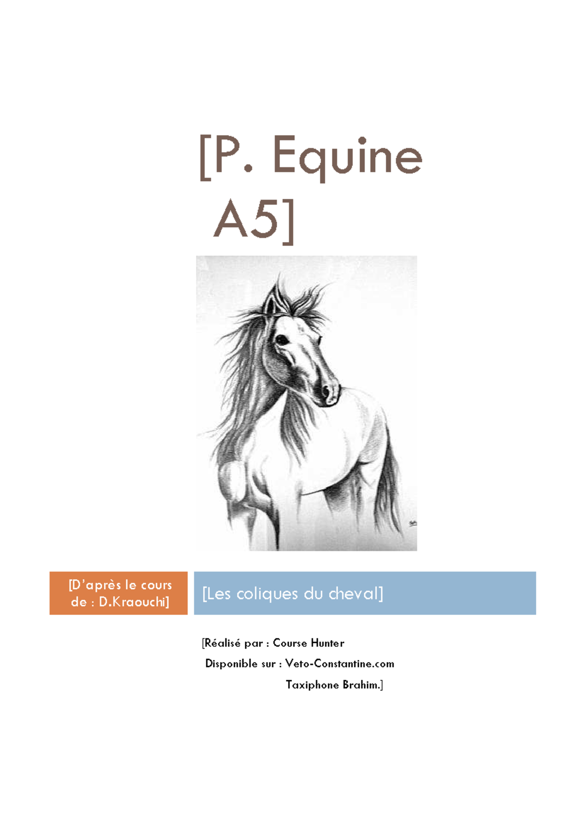 11 les coliques du cheval - [P. Equine A5] [D’après le cours de : D ...