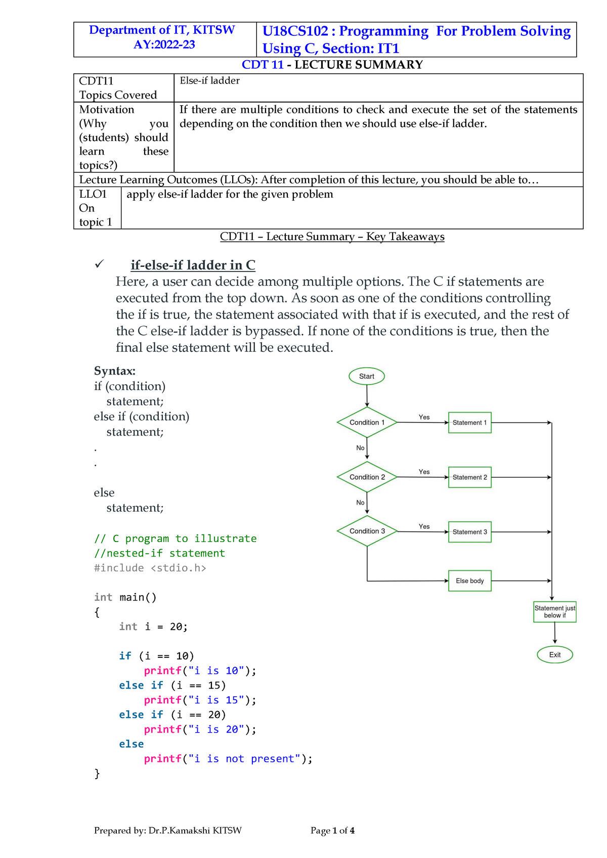 programming for problem solving using c notes