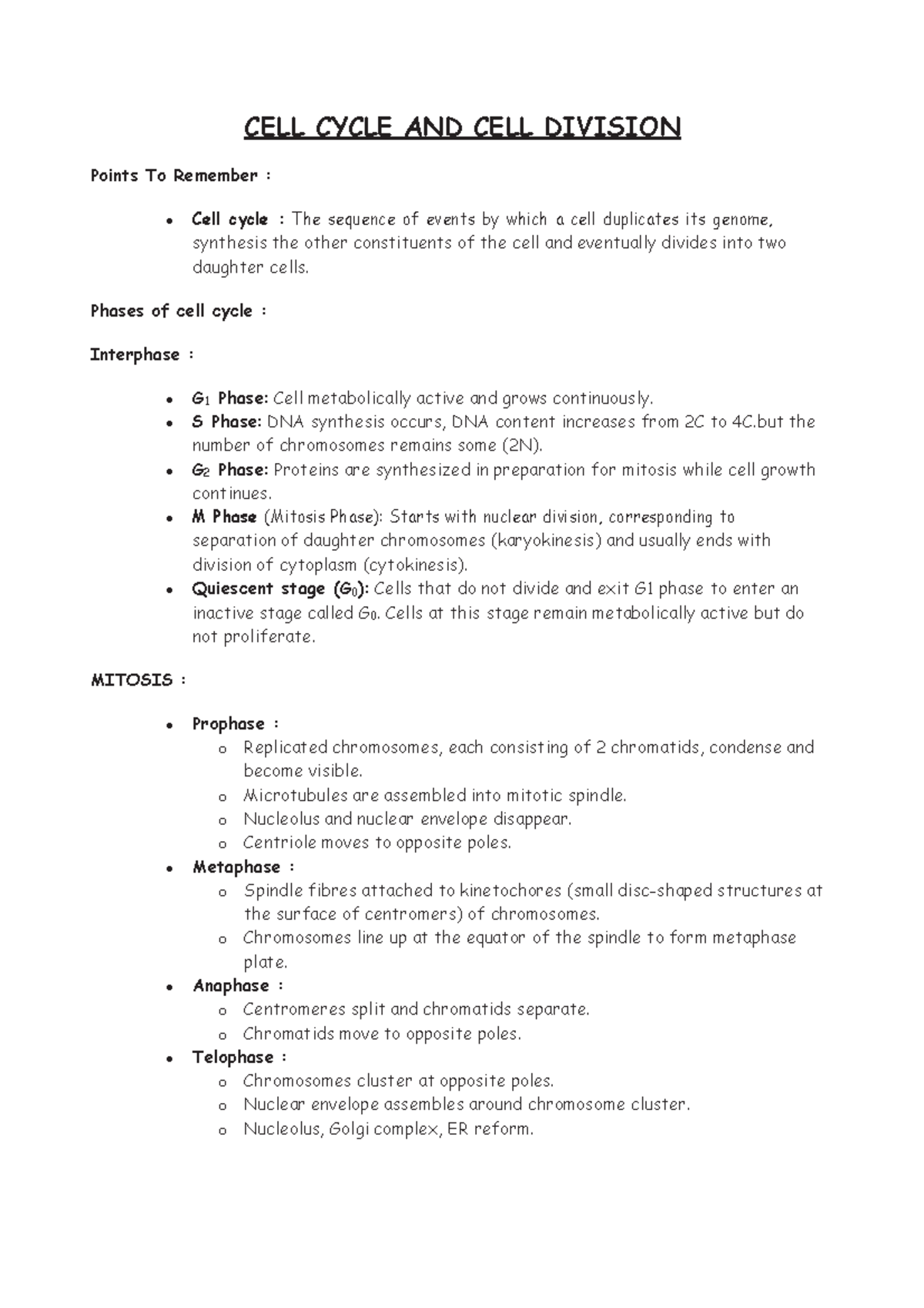 6.Cell Cycle and Cell Division(XI- Botany Chapter-6) - CELL CYCLE AND ...