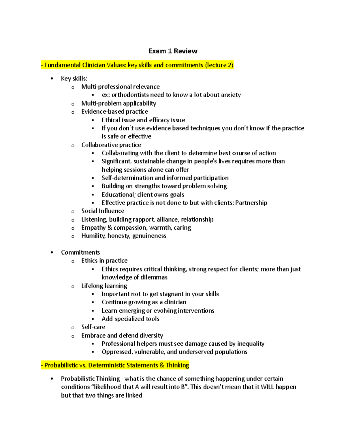 Exam-1-Review - Exam 1 review notes - Exam 1 Review Fundamental ...
