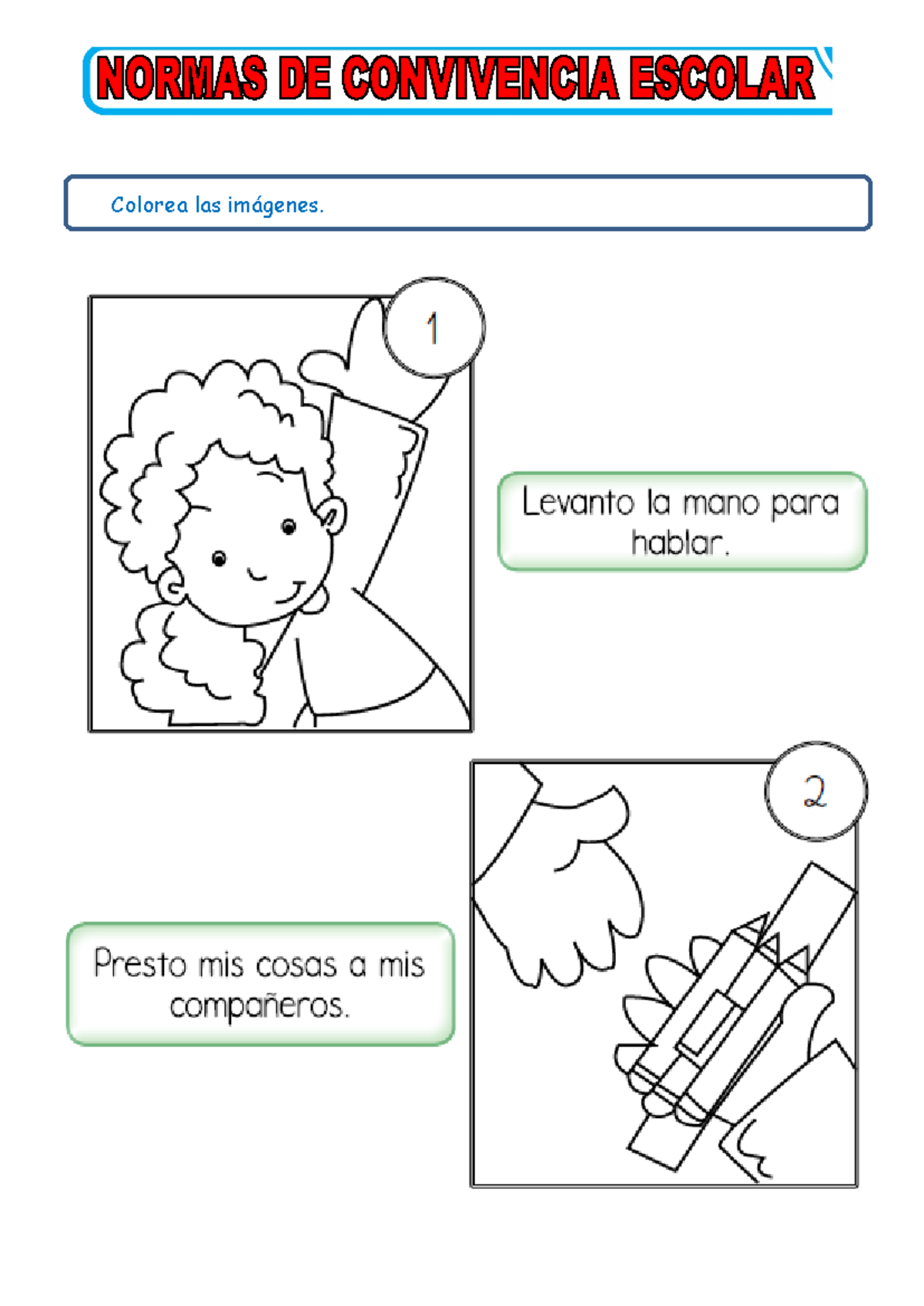Normas de convivencia escolar para Ninos de 4 anos - Convivencia ...