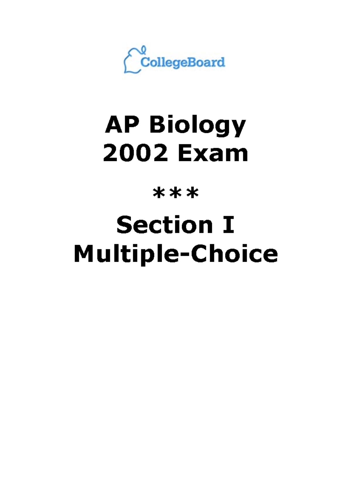 AP Bio 2002 Released Exam and Answers - AP Biology 2002 Exam ...