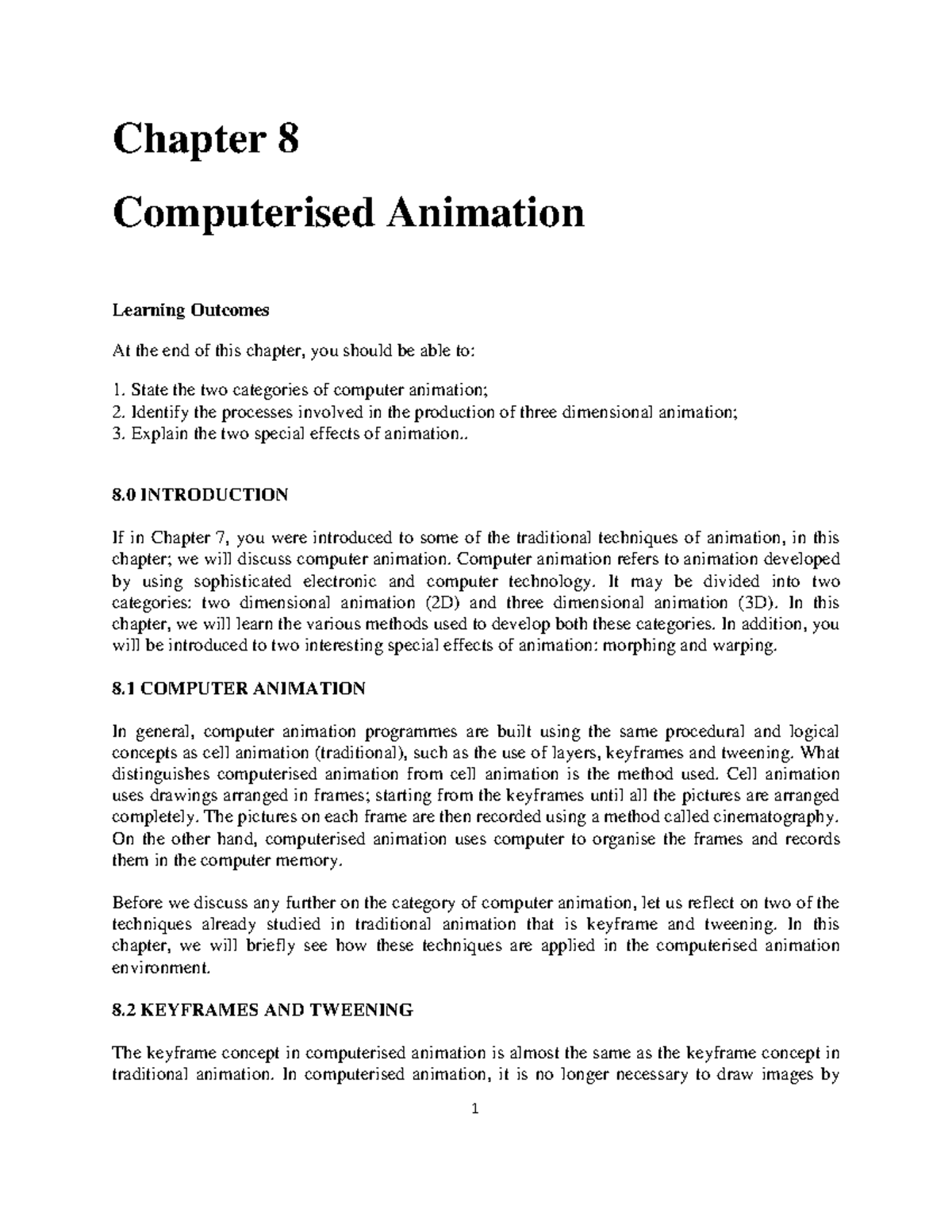 Chapter 8-1 - lecture notes from college - Chapter 8 Computerised ...