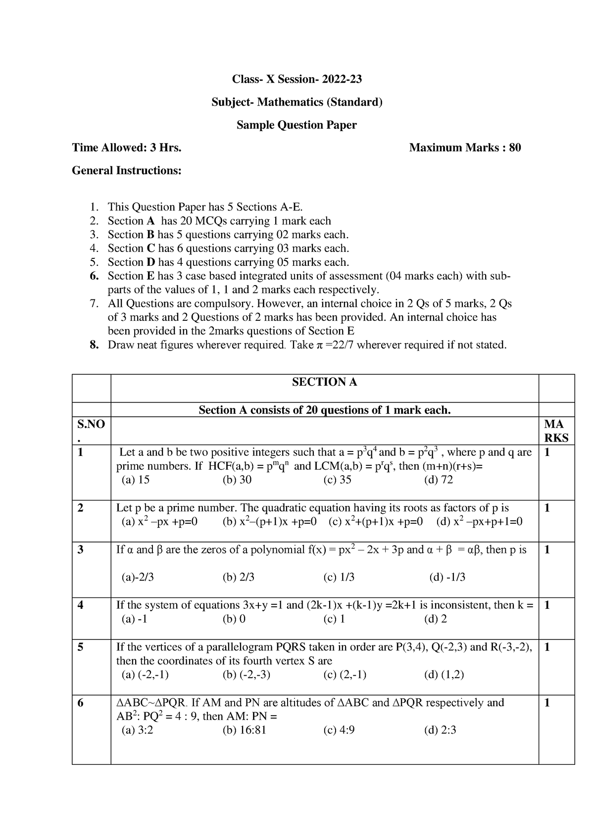 class x assignments