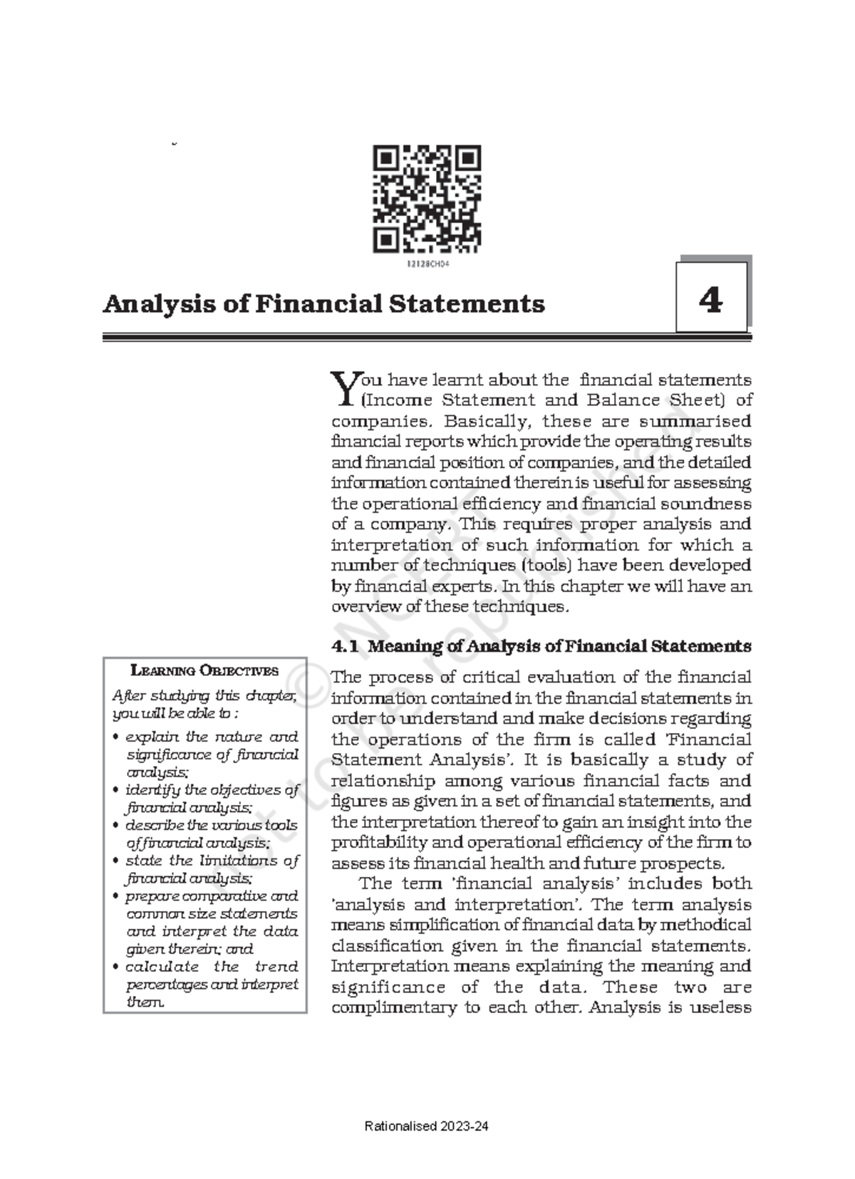 FS analysis - Analysis of Financial Statements 171 Y ou have learnt ...