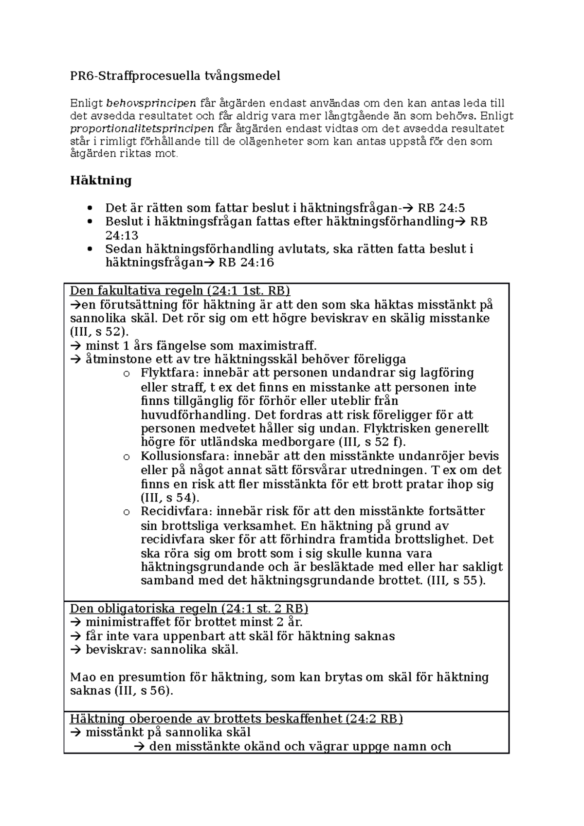 PR6- Straffprocessuella Tvångsmedel - PR6-Straffprocesuella Tvångsmedel ...