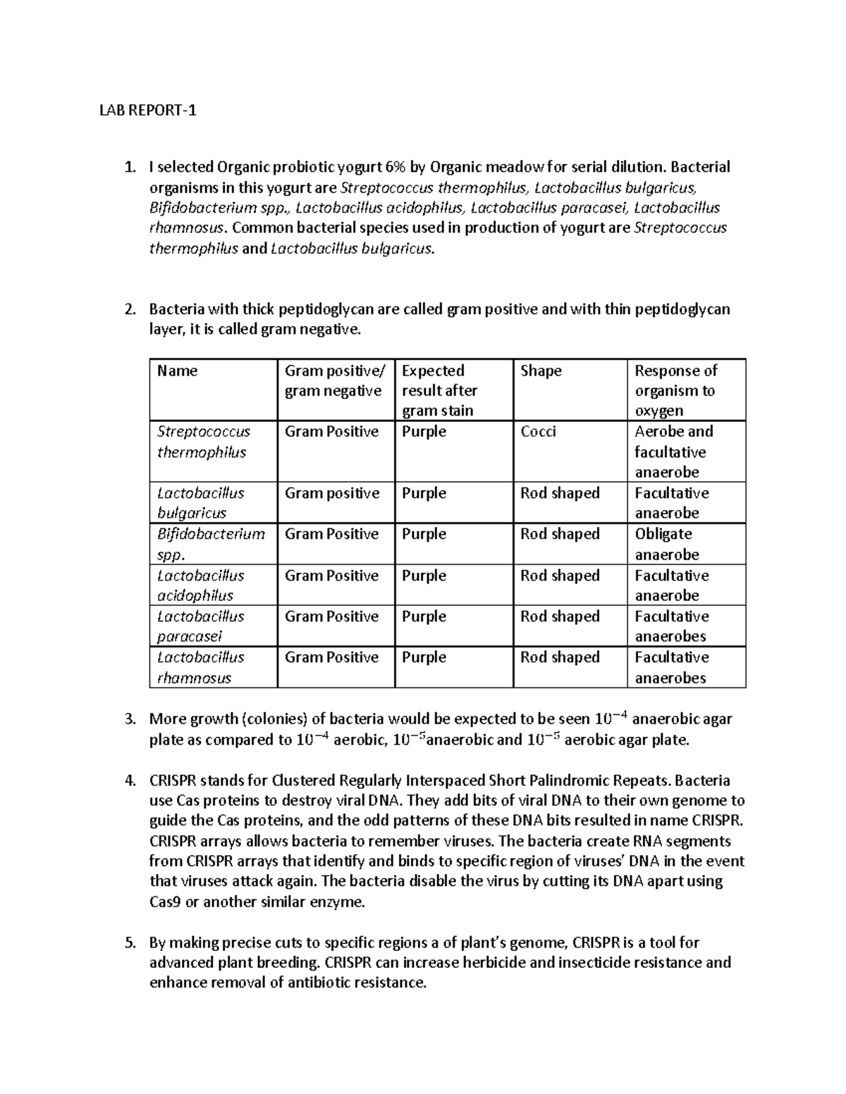 dilution experiment lab report conclusion