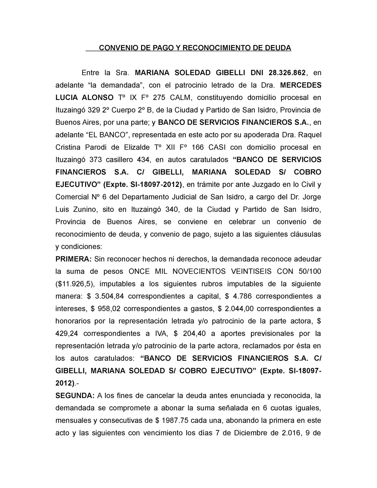 Convenio De Pago Y Reconocimiento De Deu Convenio De Pago Y Reconocimiento De Deuda Entre La 2397