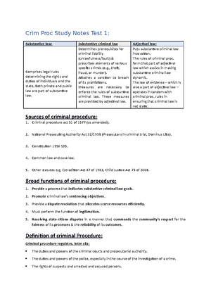 Law of Criminal Procedure Notes 1 - LAW OF CRIMINAL PROCEDURE: TERM 1 ...