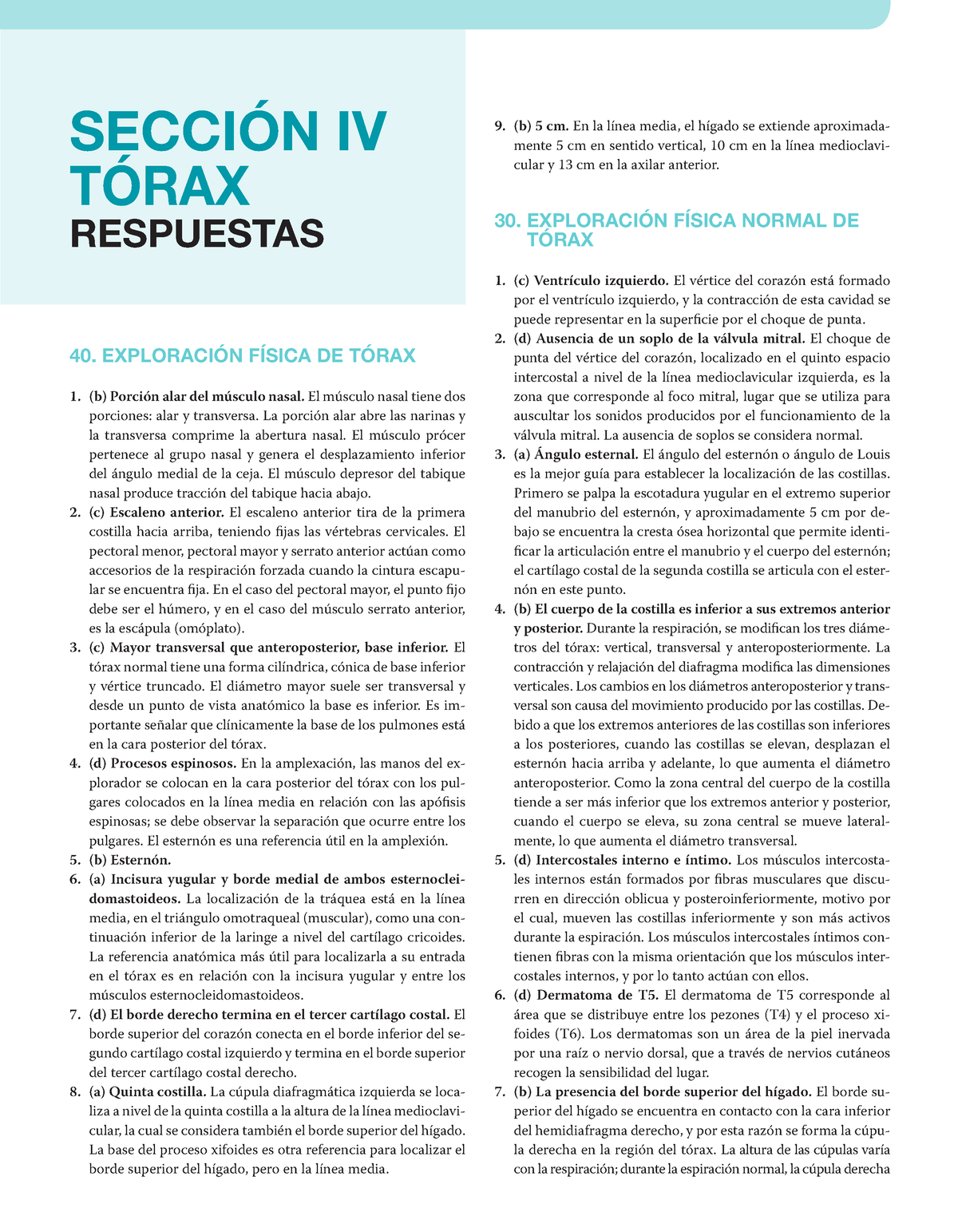 Torax Respuestas Del Libro De Anatomia - 9. (b) 5 Cm. En La Línea Media ...