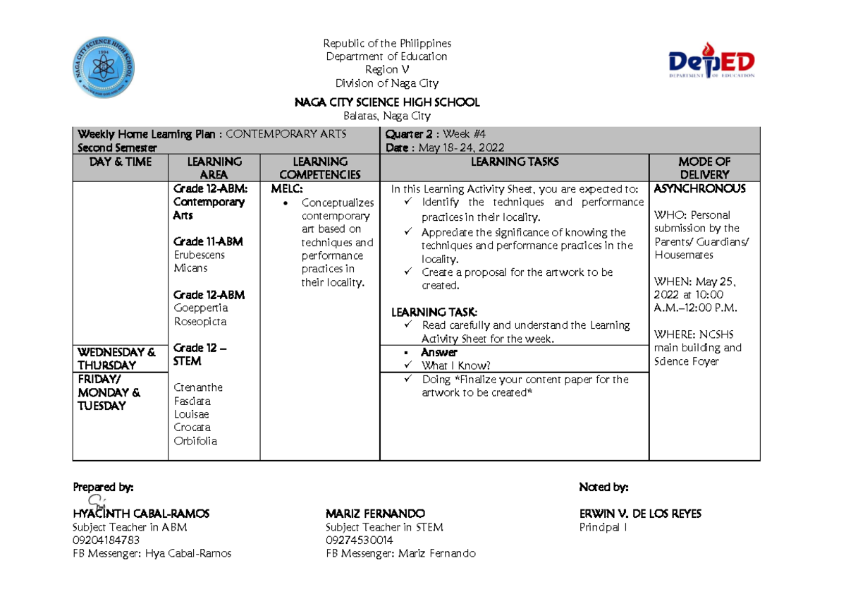 Conarts Whlp Week 4 - Ebarg Naman - Republic Of The Philippines 