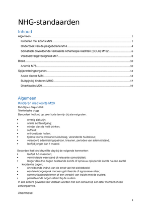 Betekenis bestuurder metriek Samenvatting - Richtlijnen - NHG-standaarden Inhoud - Studeersnel
