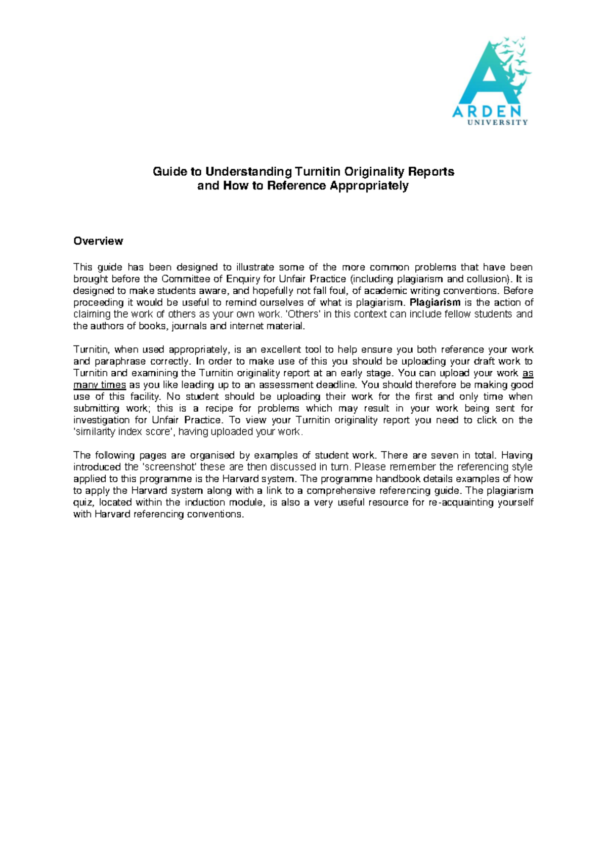 Guide to Using Turnitin - Guide to Understanding Turnitin Originality ...