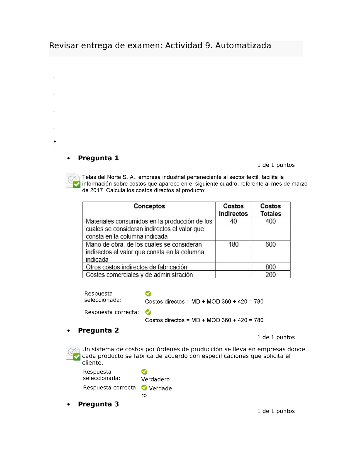 Automatizada 9 Contabilidad De Costos - Revisar Entrega De Examen ...