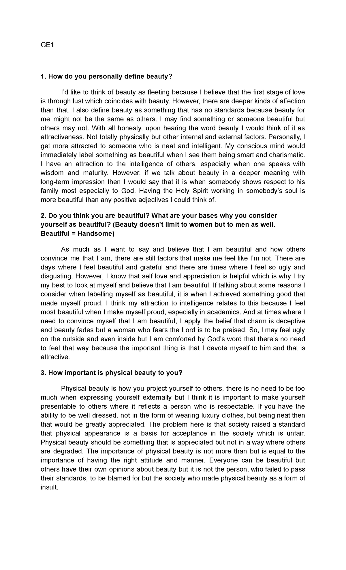 Activity 7 GE1 adafbkefjbekjfbewfhiobkj jdfsdfhoeiho GE 1. How do