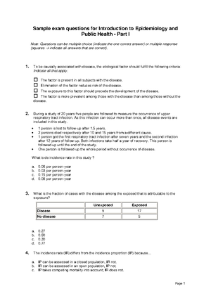 Sample Exam Questions Part I En Ii Questions And Answers Studeersnel