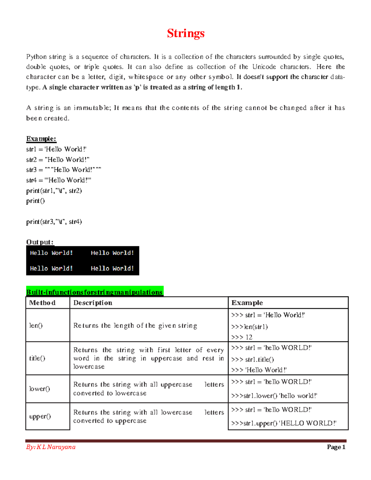 8-Strings-Simple - Simple python easy for revision - Strings Python ...