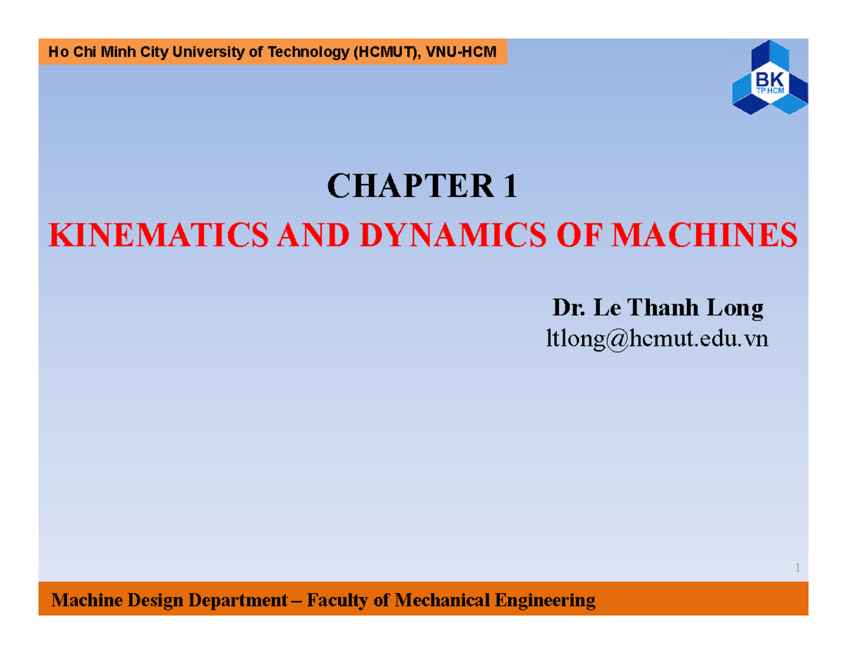 Problems of Chapter 1 Principle of machine Department of Machine