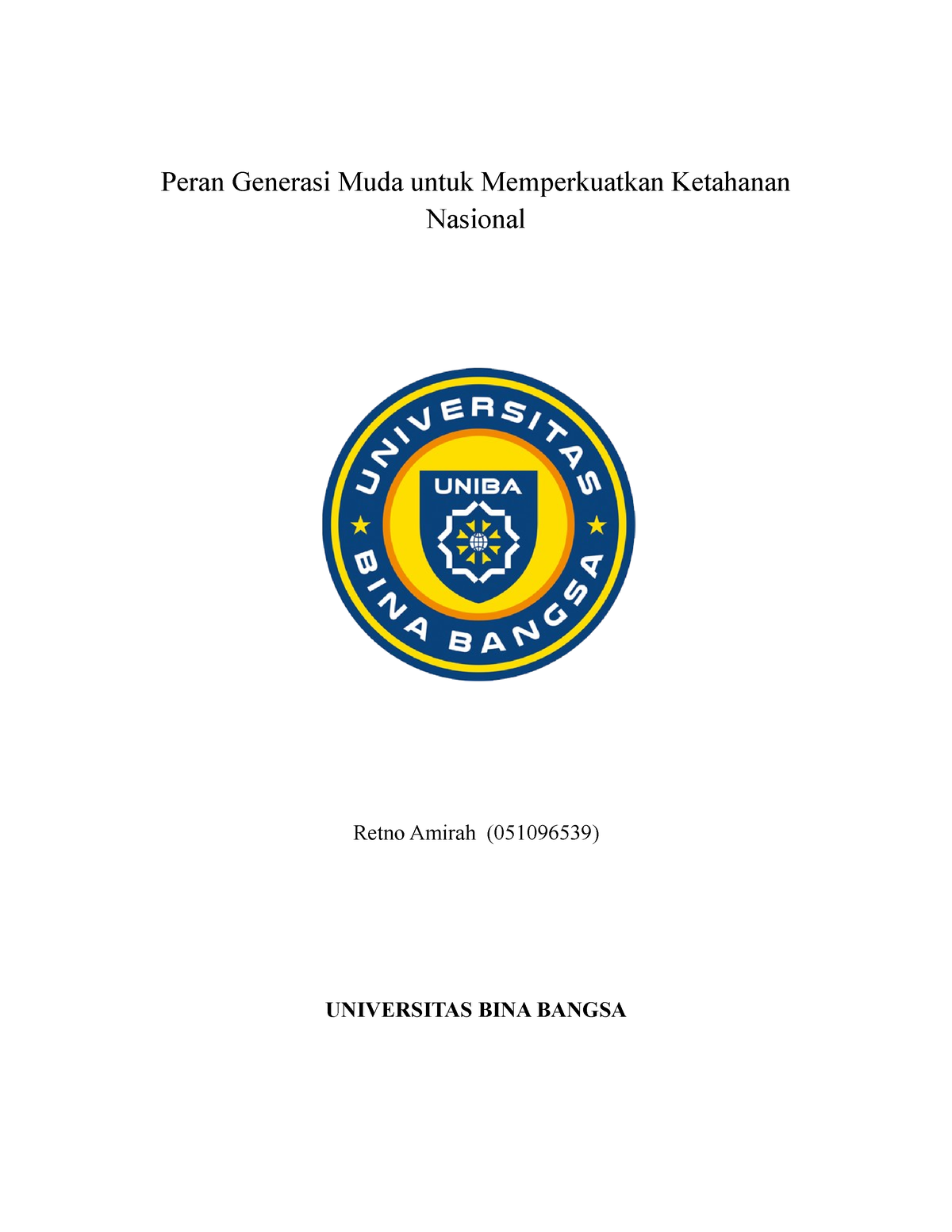 Peran Generasi Muda Untuk Memperkuatkan Ketahanan Nasional - Peran ...