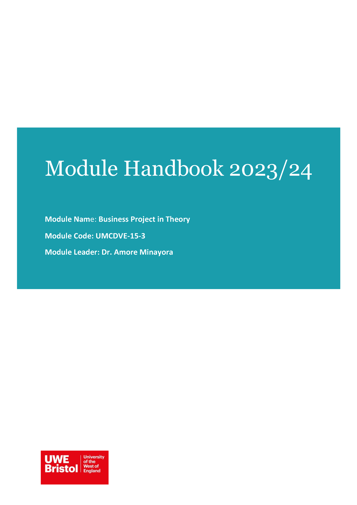 23-24 Module Handbook - Module Handbook 2023/ Module Name: Business ...