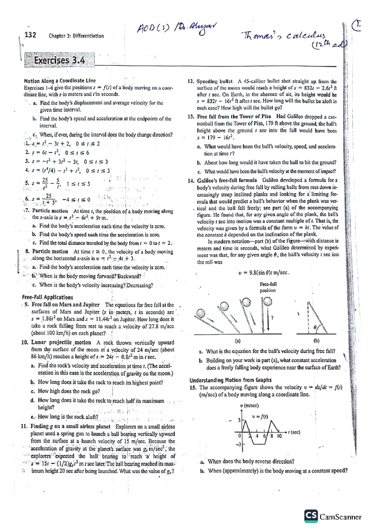 Ex 3 4 calculus by thomas pg 132 engineering mechanics studocu