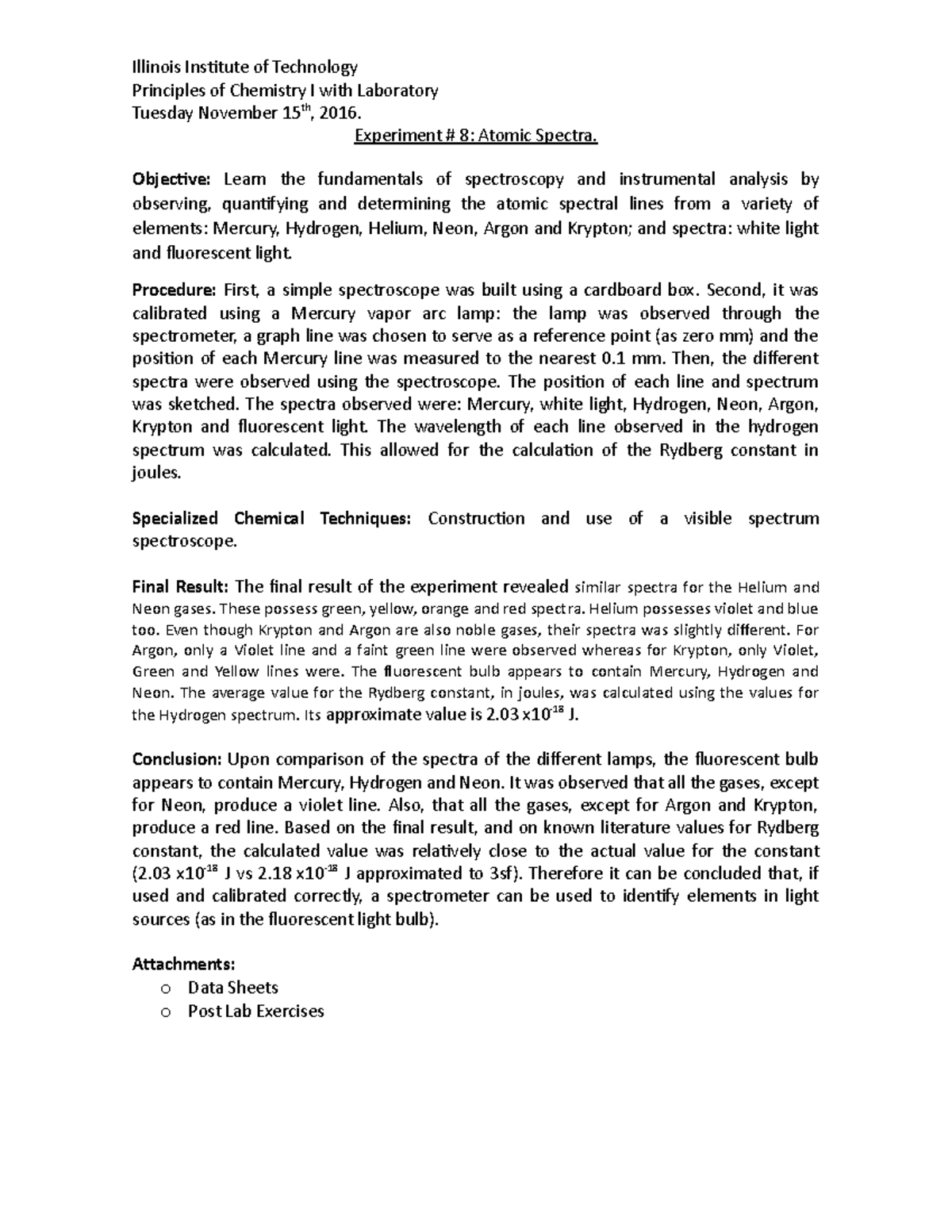 Lab 8 - Lab assignment submitted - Illinois Institute of Technology ...