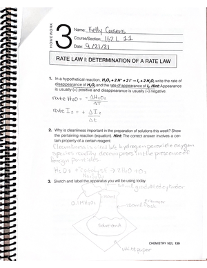 Lab 7 Chem 162 - Chem 162 Lab Manual For Lab 7 - HYDROLYSIS OF SALTS ...