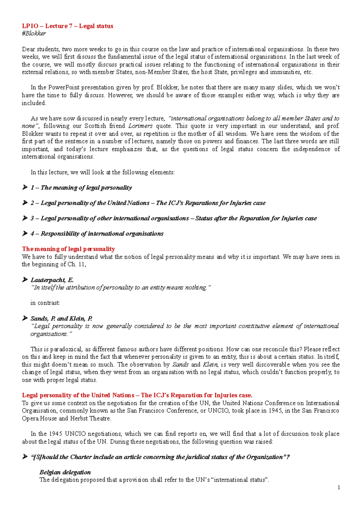 LPIO - Lecture 7 - Course Notes - LPIO – Lecture 7 – Legal status # ...