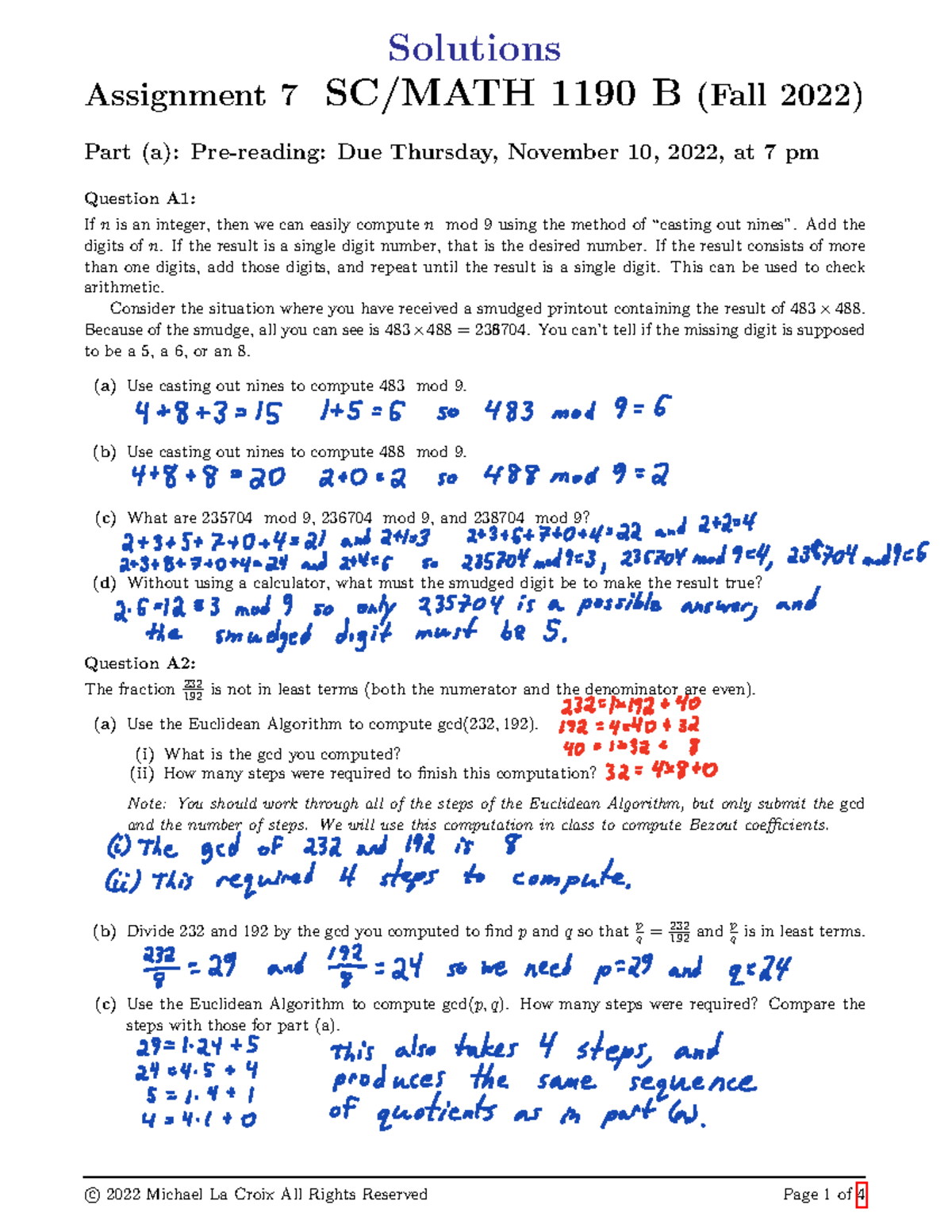 Assignment 7 - Solutions - Solutions Assignment 7 SC/MATH 1190 B (Fall ...