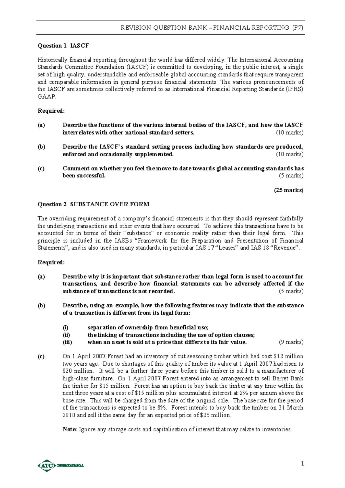 ACCA Paper F 7 Financial Reporting F7FR-RQB-Qs d08 - REVISION QUESTION ...