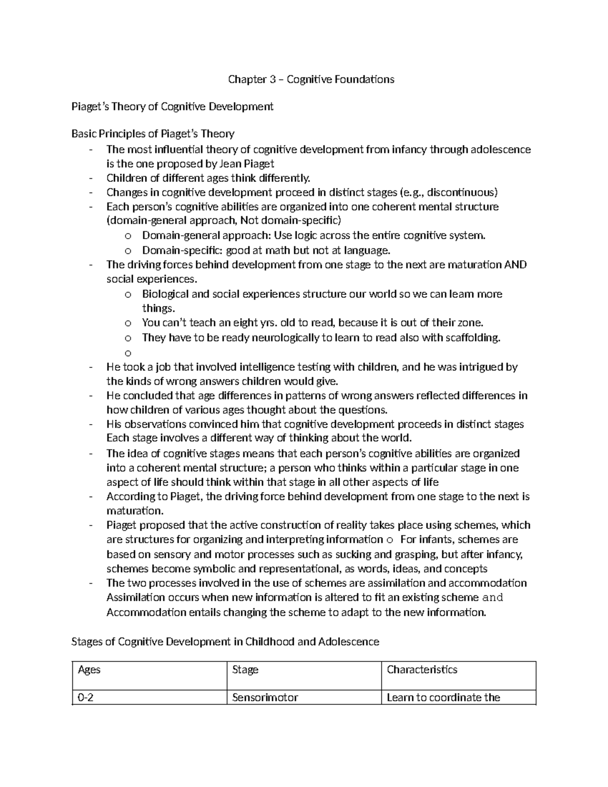 Chapter 3 Cognitive Foundations - Chapter 3 – Cognitive Foundations 