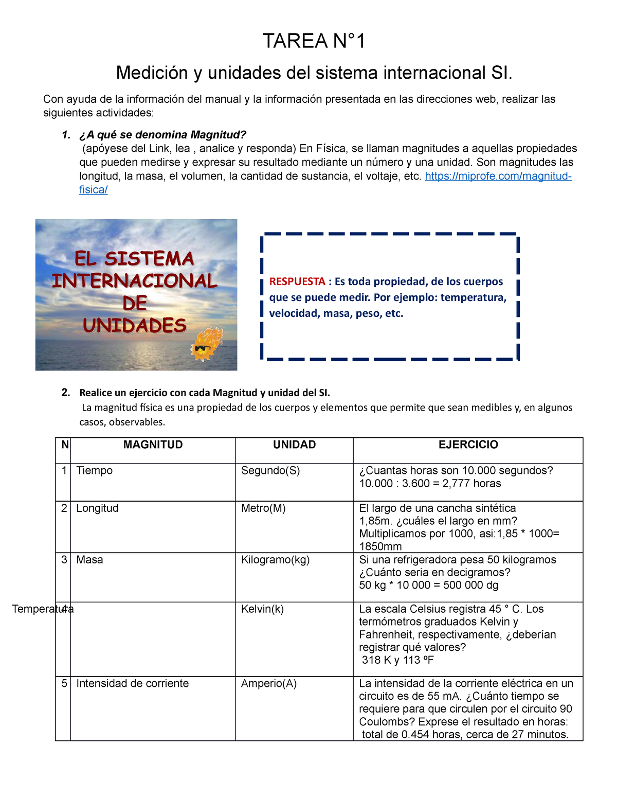 Tarea 1 Fisica Benjamiin Tarea N° Medición Y Unidades Del Sistema