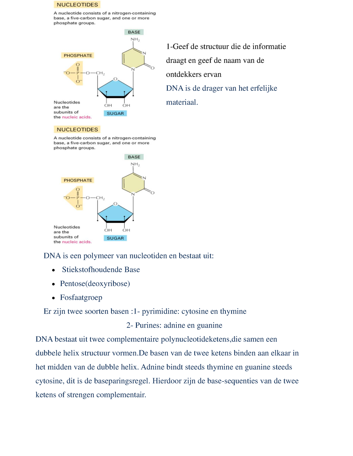 Biologie Examenvragen-antwoorden - 1 - Geef De Structuur Die De ...