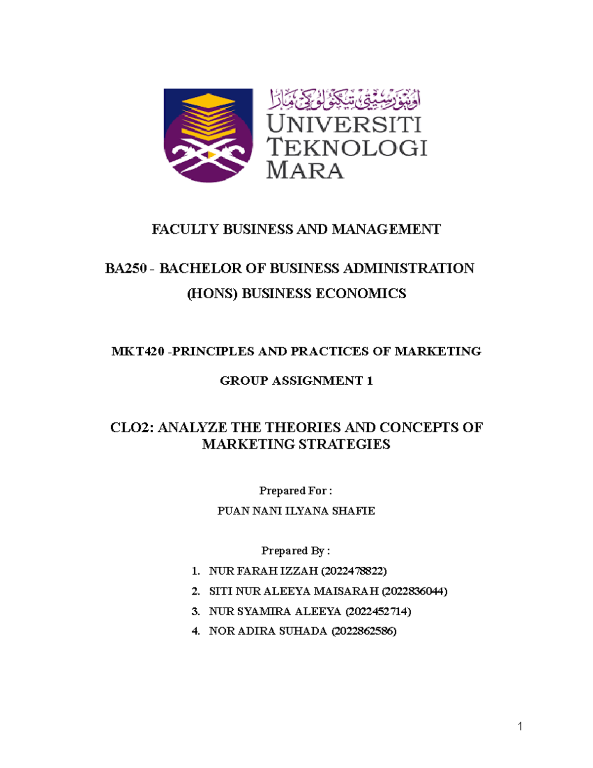 5 6120423362821884847 - FACULTY BUSINESS AND MANAGEMENT BA250 ...