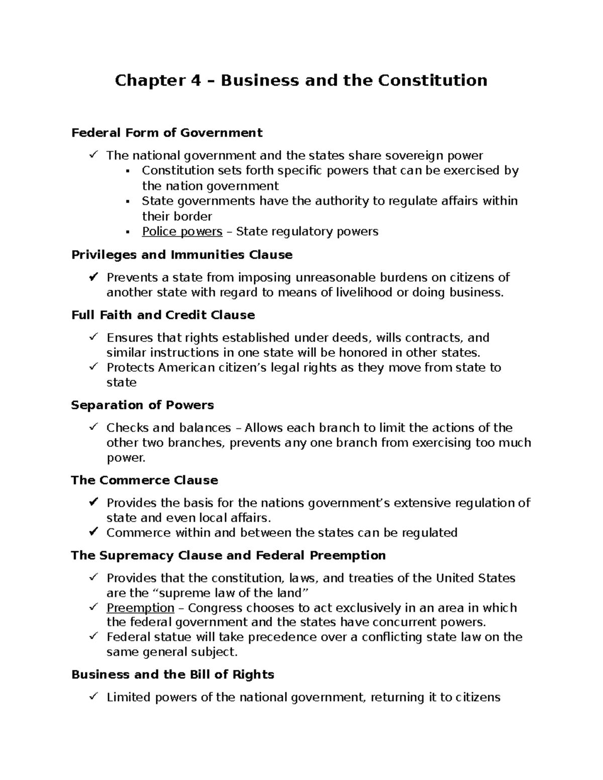 Chapter 4 – Business and the Constitution - Chapter 4 – Business and ...