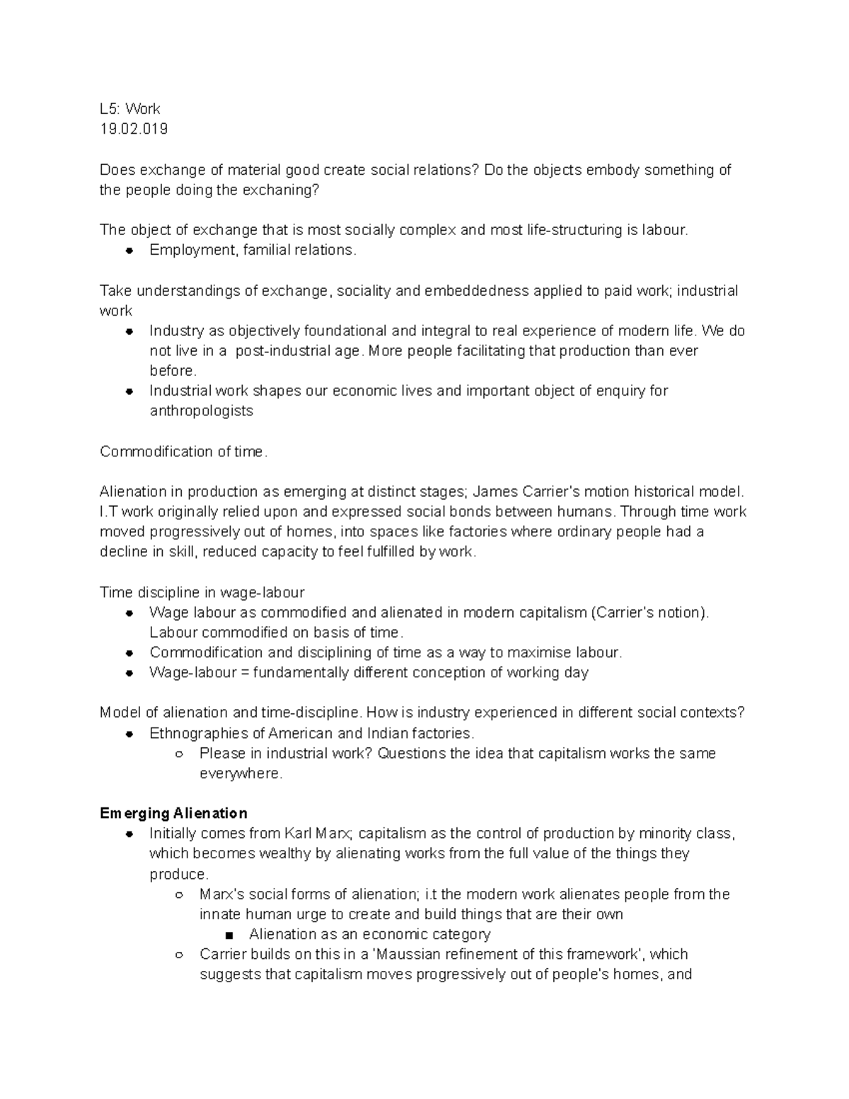 L5 Work - Lecture notes 5 - L5: Work 19. Does exchange of material good ...