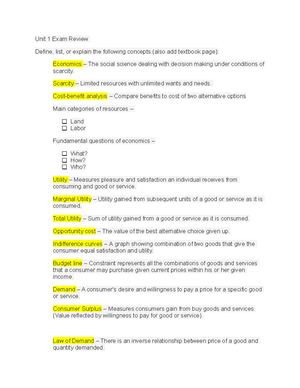 Unit 2 Exam Review - Lecture notes 30 - What do you need to know to ACE ...