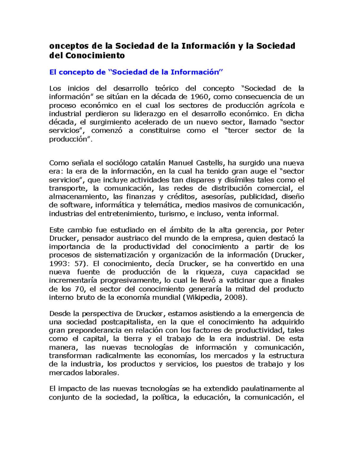 4 Conceptos De La Sociedad De La Informacion Y La Sociedad Del Studocu