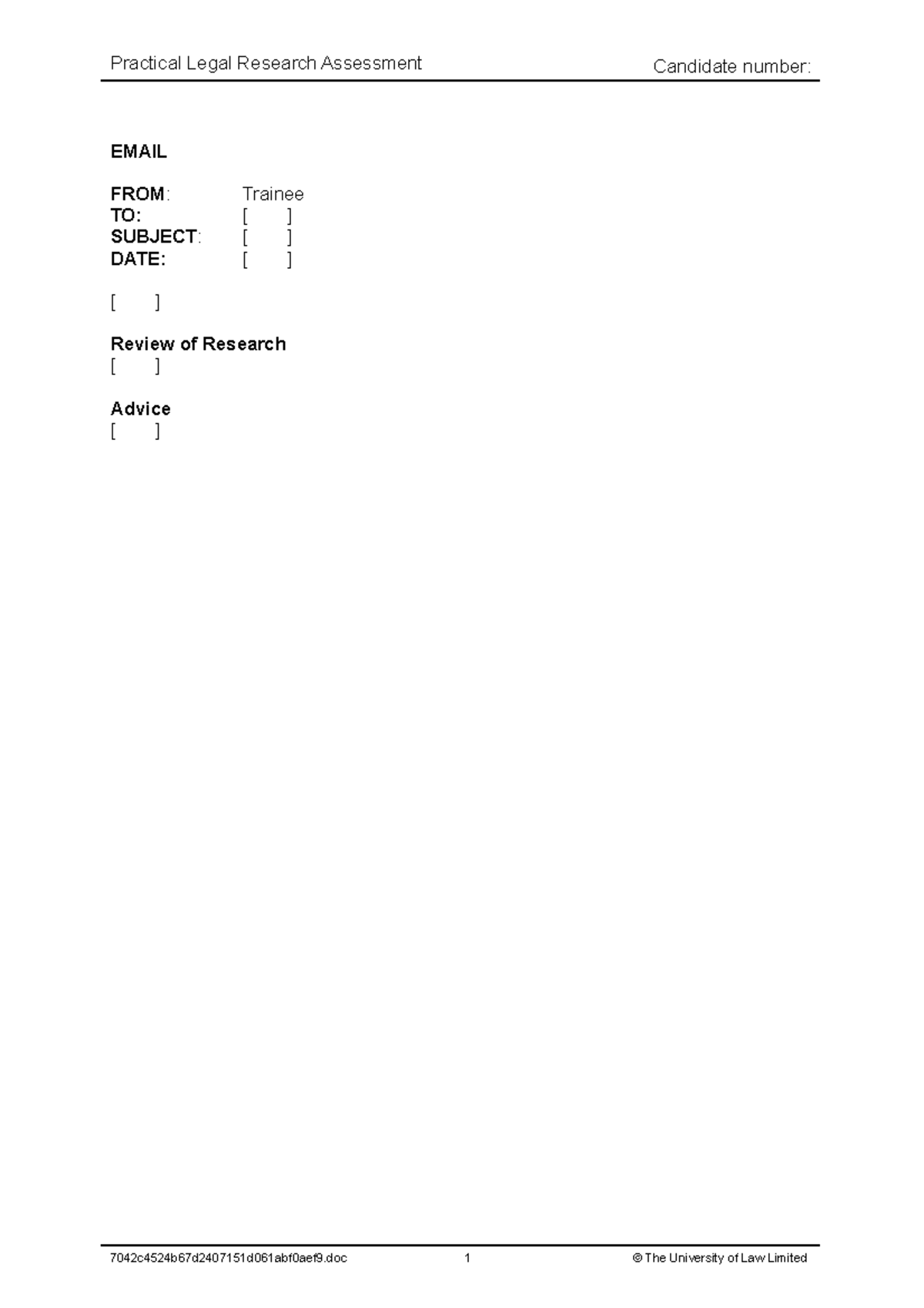 Plr template documents - Practical Legal Research Assessment Candidate ...