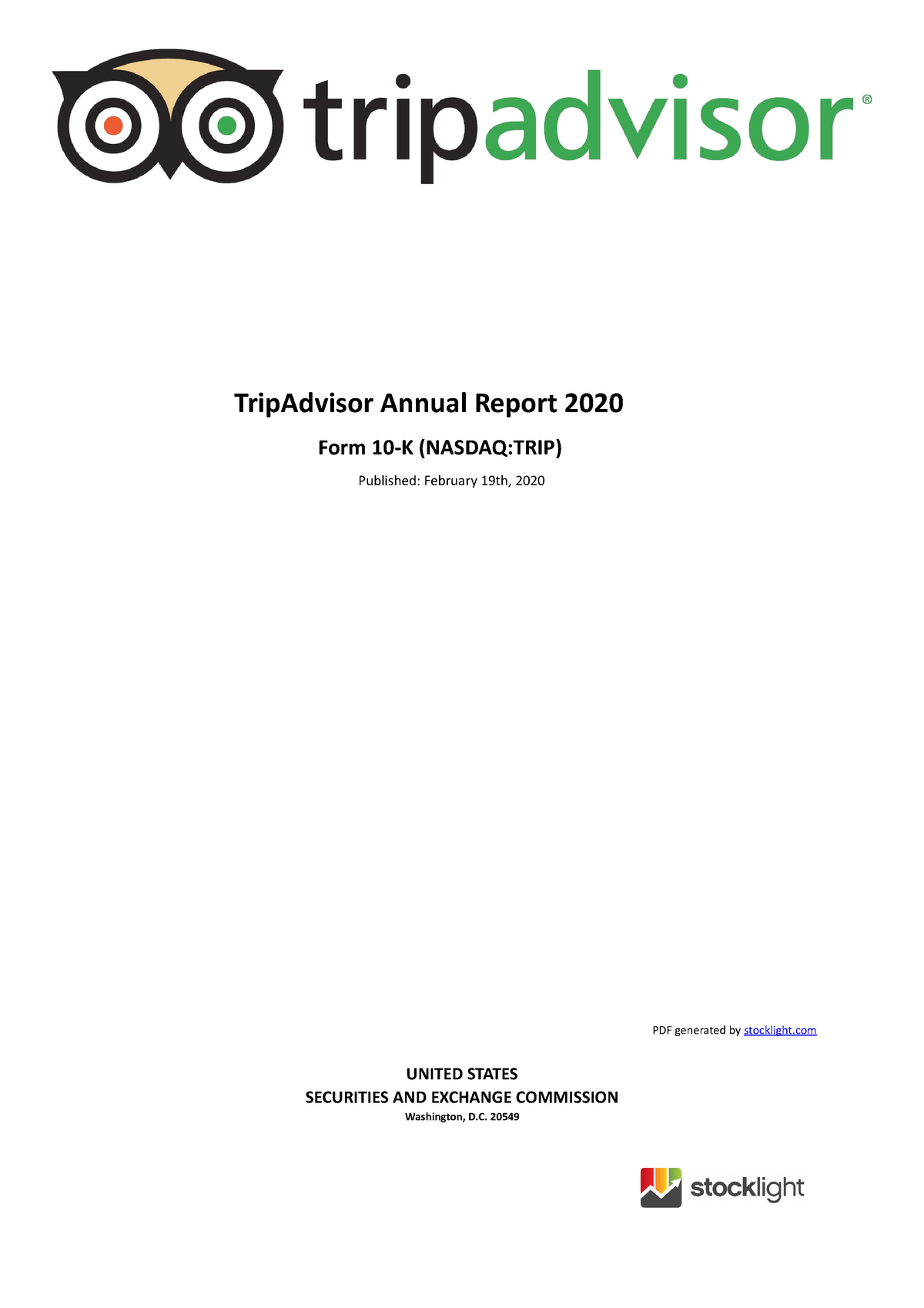 trip advisor annual report