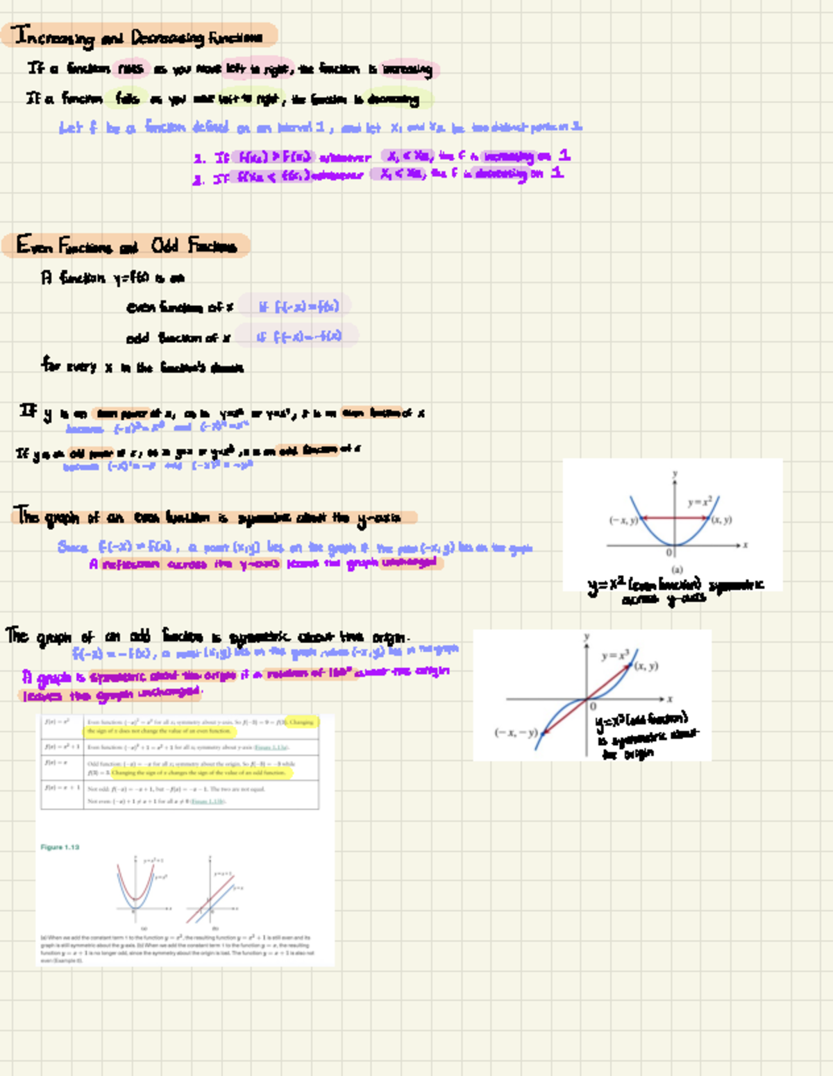 AMS Textbook Notes - Increasing and Decreasing Functions Ifa function ...