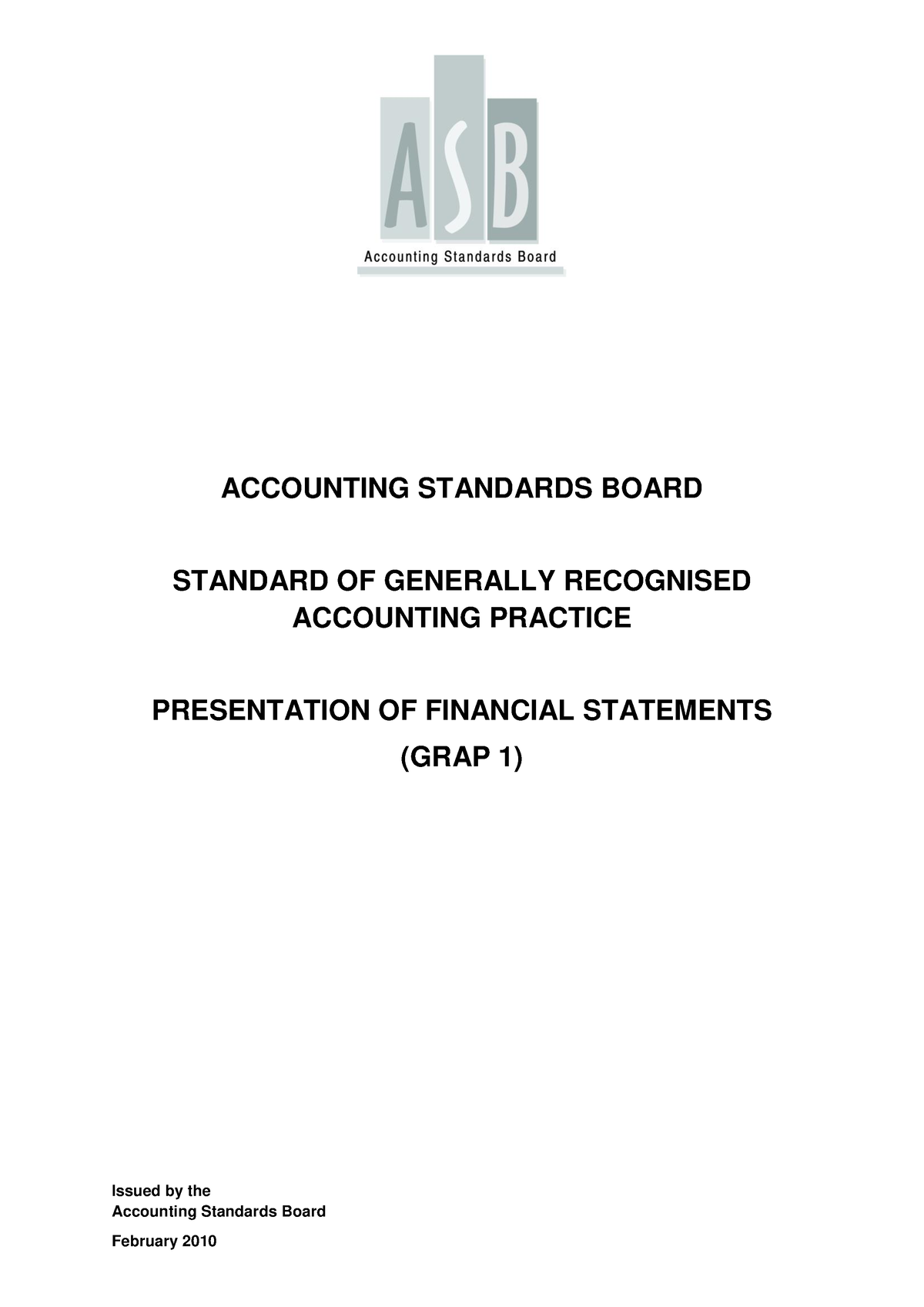 grap 1 presentation of financial statements