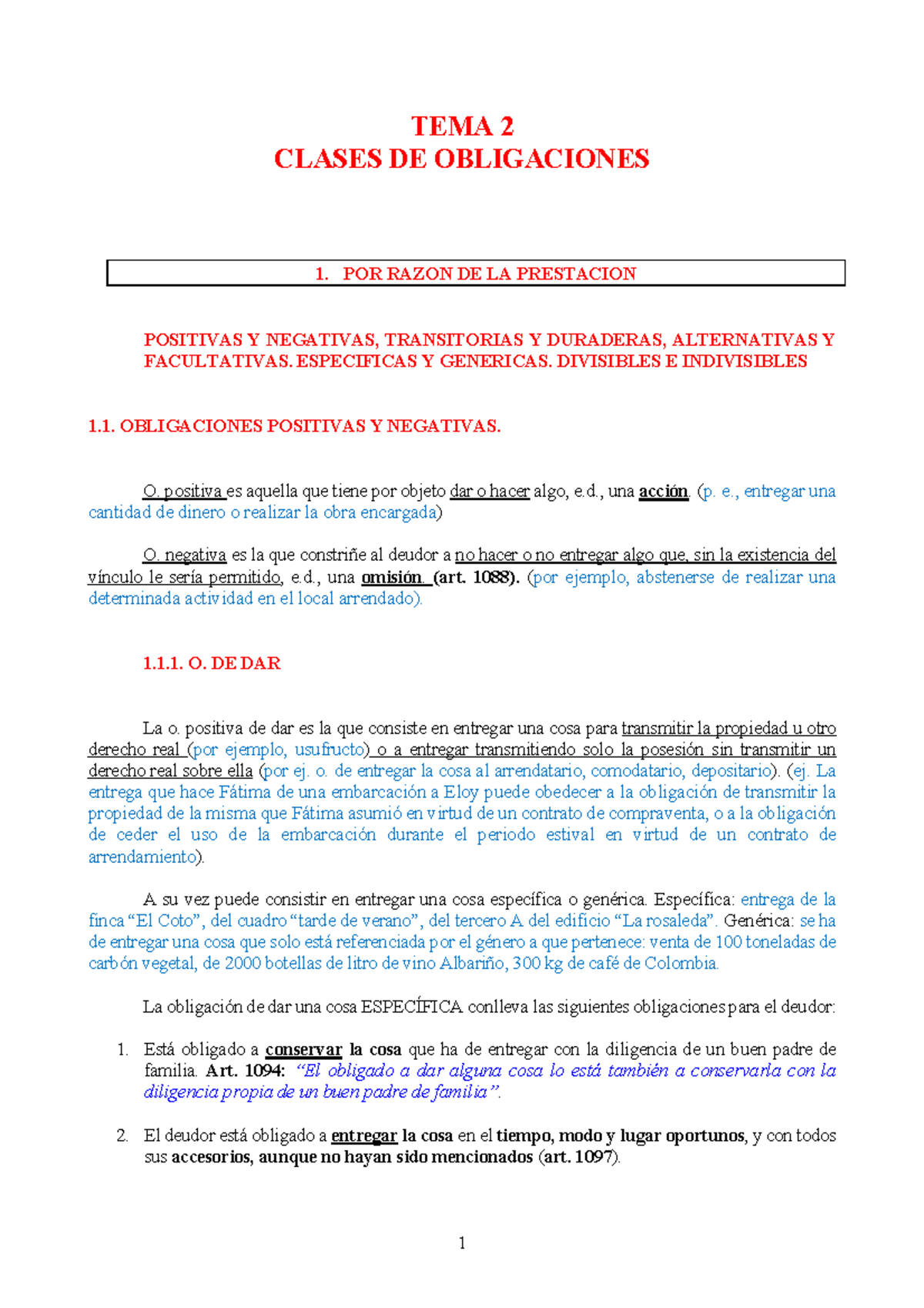 Tema 2 Clases DE Obligaciones (1) 20 21 - TEMA 2 CLASES DE OBLIGACIONES ...